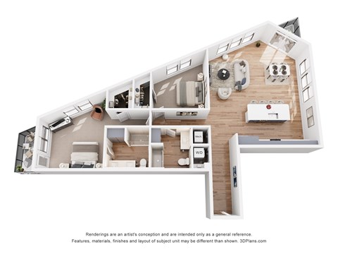Floor plan for 2 beds, 2 baths, 1472 sqft